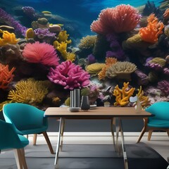 A vibrant underwater scene with coral and fish5