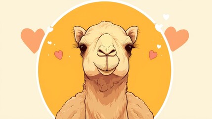 A super cute baby camel in a Valentine themed picture frame background is available in a user friendly 2d format making it extremely easy to edit