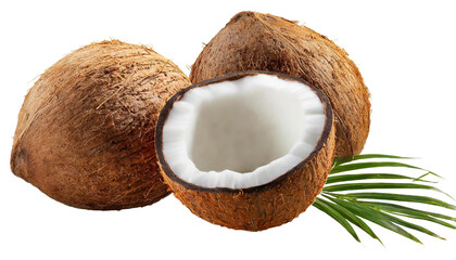 zwei Kokosnuss hälfte.