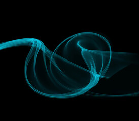 blue green colors isolated on black background for concept