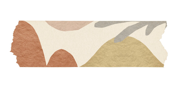 Aesthetic washi tape png sticker, beige patterned collage element