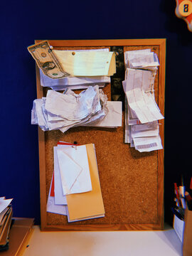 a Bulletin board and a working desk at home 