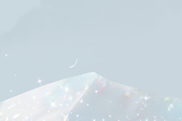 Aesthetic transparent background png, snowy mountain, glitter design
