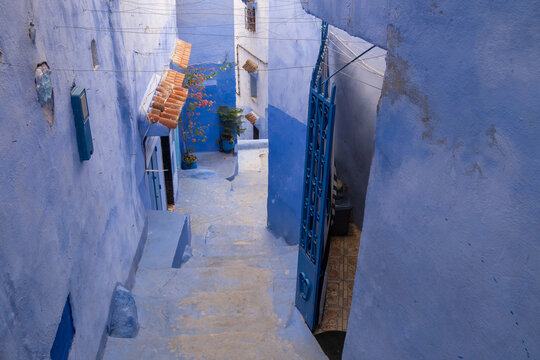 The painted blue streets of Chefchaouen, Morocco