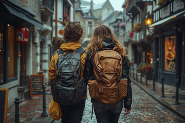 A couple exploring a new city together, wandering through historic streets and discovering hidden...