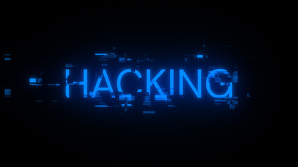 Fototapeta premium 3D rendering hacking text with screen effects of technological glitches