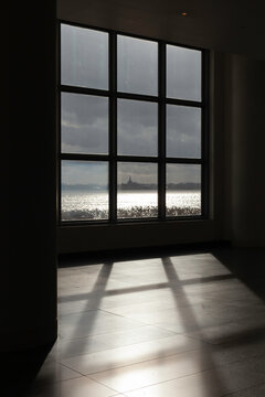 View of the Statue of Liberty fro inside window