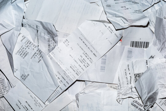Close-up of receipts