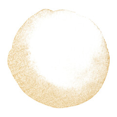 Round shape png sticker, gold glitter watercolor texture design on transparent background
