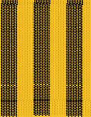 A yellow and black striped pattern with many dots