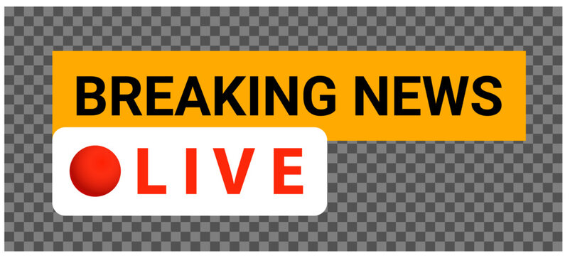 Live Breaking News Broadcast Banner on Television Screen. Vector Illustration.