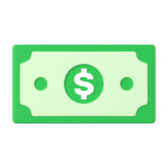 3D dollar png bill, money clipart, financial business on transparent background