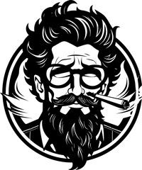 Kush Companion Cartoon Character Sharing a Toke in Vector Logo Design Bud Banter Cartoon Mascot Enjoying a Smoke in Logo Illustration