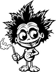 Mary Jane Mate Cartoon Character Sharing a Toke High Times Hero Cartoon Bud Smoker Logo