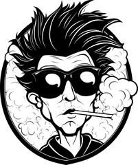 Bud Banter Cartoon Character with a Smoky Twist Toke Tales Cartoon Mascot Sharing a Toke