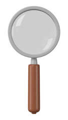 3D png magnifying glass sticker, science education graphic