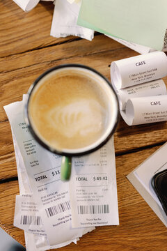 Coffee on cafe receipts 

