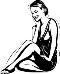 Mamas Bliss Joyful Pregnant Woman Icon Nurturing Glow Smiling Mother to Be Vector