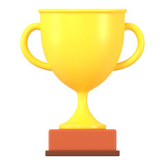 3D trophy png sticker, prize for 1st place on transparent background