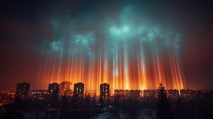 The Northern Lights illuminate the sky with bright, magical colors, representing an exciting and phenomenal spectacle of nature - obrazy, fototapety, plakaty