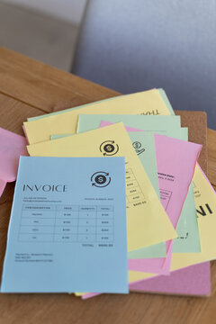 Business receipts at office