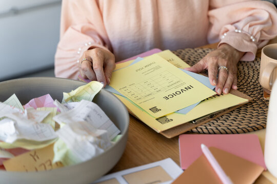 Business receipts at office