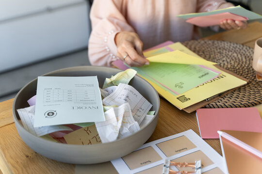 Business receipts at office