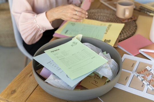 Business receipts at office