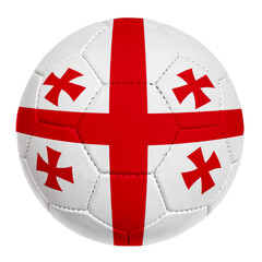 Soccer ball with Georgia team flag isolated on white