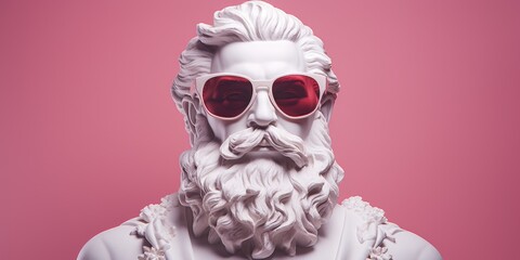 A statue of a bearded man wearing sunglasses, perfect for adding a touch of humor to any project
