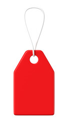 Red swing tag png sticker, 3D stationery illustration on transparent background