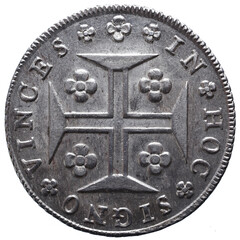 Old Portuguese coin in Silver from the reign of João Principe Regent king of Portugal in the 19th century