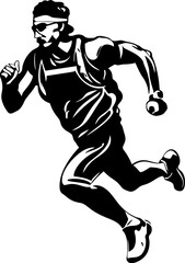 Fototapeta premium SwiftSprint Running Side View Icon Speed Surge Runner Emblem Design