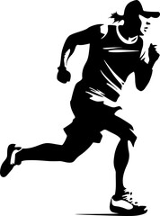 Fototapeta na wymiar Sprint Spectrum Runner Iconic Emblem Endurance Elevation Marathon Runner Vector