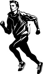 Marathon Marvel Athlete Icon Symbol Swift Stride Running Side View Design