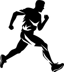 Velocity Vista Running Iconic Emblem Sprinter Surge Runner Side View Logo Design
