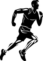 Fototapeta na wymiar Rapid Runner Running Side View Logo Symbol Velocity Victory Runner Icon Design
