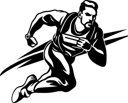 Endurance Express Running Icon Design Velocity Vista Runner Side View Emblem