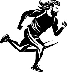 Endurance Excellence Marathon Logo Design Swift Stride Athlete Icon Vector