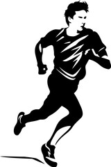Fototapeta na wymiar Rapid Pace Running Icon Vector Endurance Express Sprinter Logo Icon