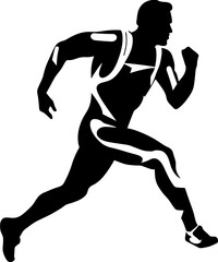Swift Strider Marathon Runner Emblem Design Rapid Pace Running Icon Vector