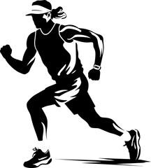 Velocity Vista Athlete Vector Emblem Sprinter Surge Marathon Runner Symbol Vector