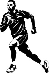 Speedy Stride Running Iconic Design Endurance Effort Runner Side View Logo Vector