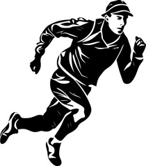 Fast Track Running Icon Vector Design Endurance Edge Marathon Runner Icon Emblem