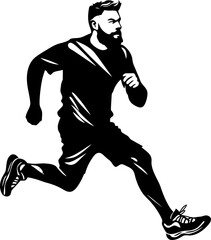 Speedy Stride Athlete Vector Symbol Endurance Effort Marathon Runner Emblem Design