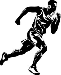 Sprinter Surge Athlete Vector Design Speedy Stride Marathon Runner Emblem Icon