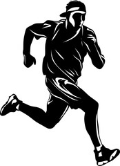Endurance Elevation Sprinter Logo Vector Run Rhythm Runner Side View Iconic Emblem