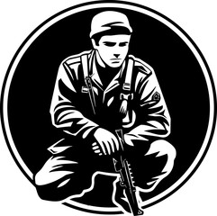 Courageous Guard Military Salute Logo Patriot Tribute Soldier Respect Emblem