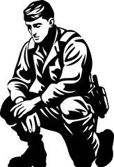 Honor Heritage Military Tribute Icon Sentinel Sanctuary Soldier Kneel Emblem