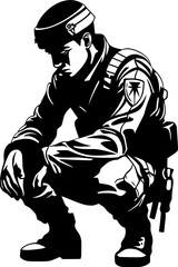 Valor Verge Military Emblem Design Duty Defend Soldier Icon Vector